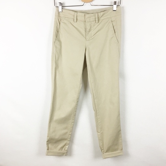 Vince Tan Rolled Cuff Boyfriend Trousers. - Picture 1 of 9